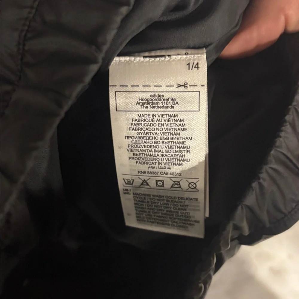 Adidas black Windbreaker with white Stripes